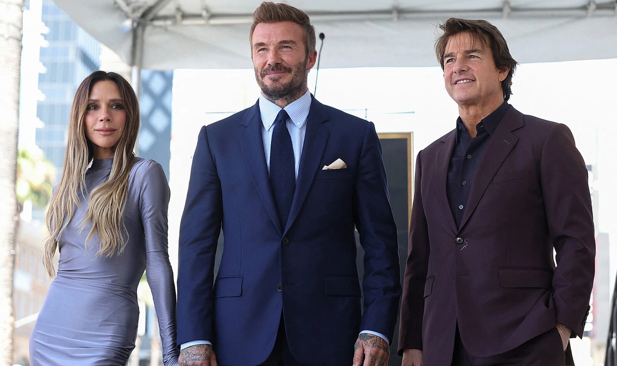 Beckham má hvězdu na chodníku slávy. Gratuloval mu Cruise, syn Brooklyn nepřišel