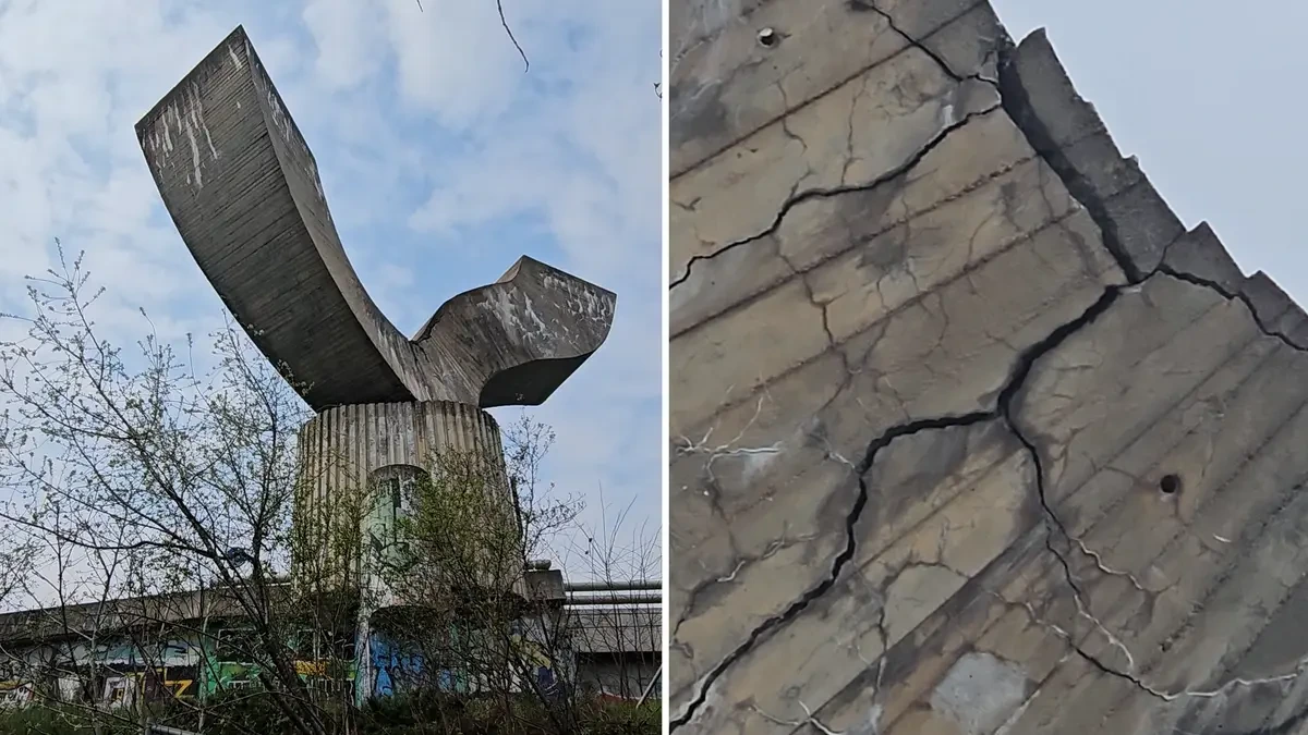 Praha chystá kopii zřícené Rovnováhy. Video ukazuje trhliny před pádem stovek tun betonu - Novinky