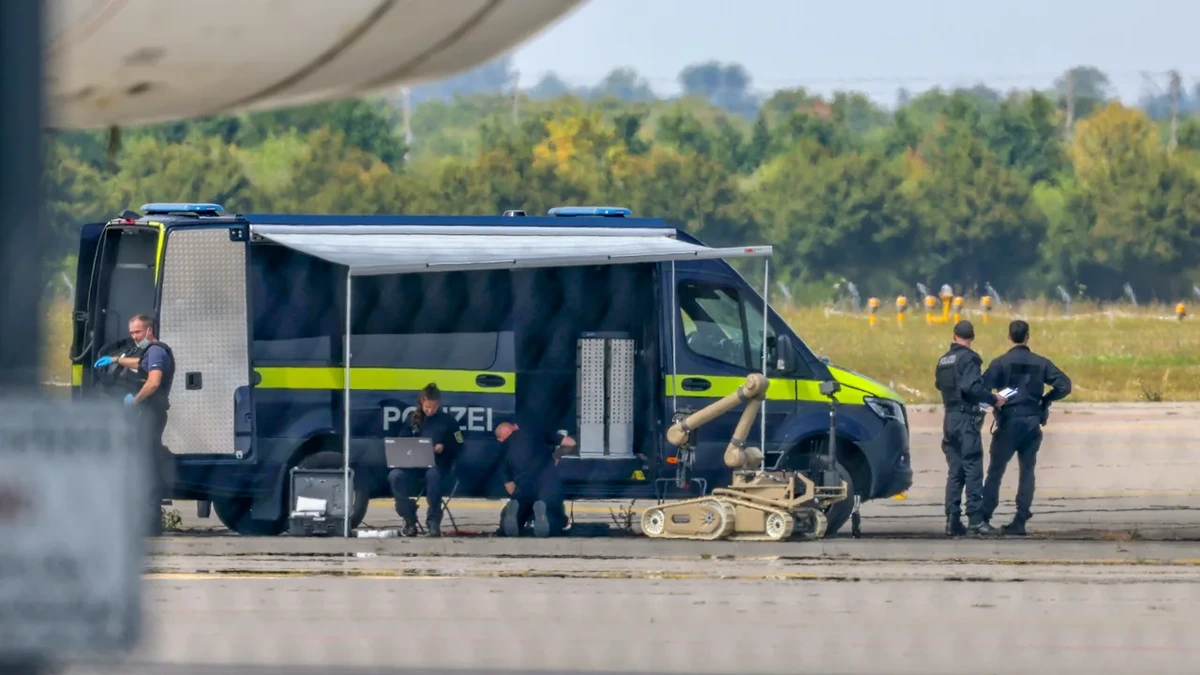 Am Flughafen Leipzig: Drohnenbombe kontrolliert gesprengt