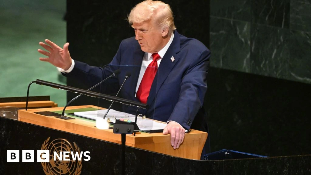 Annihilation, AI and a walkout - key moments from Trump's UN speech